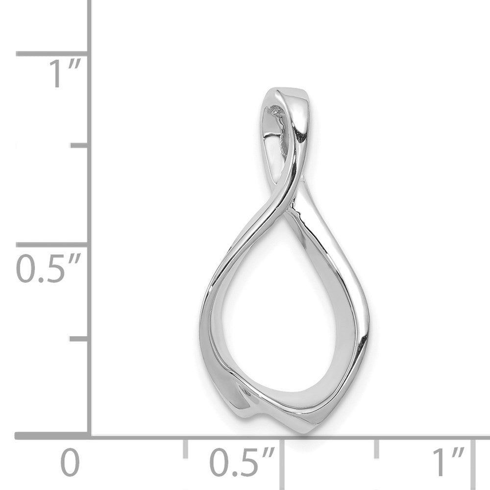 14k White Gold Polished Slide Fits up to 2mm Regular/4mm Fancy or Reversible Omega
