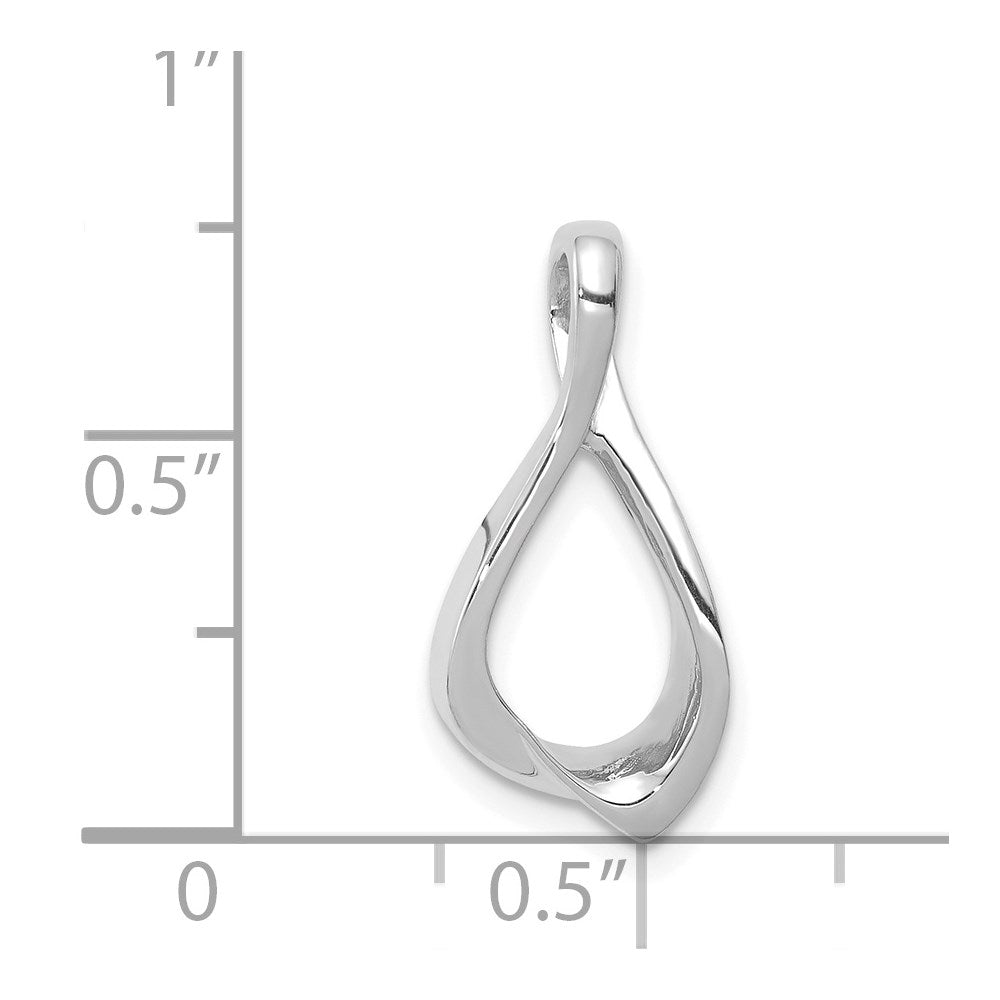 14k White Gold Polished Chain Slide