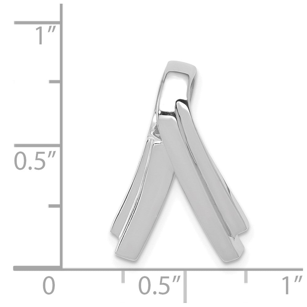 14k White Gold Polished Slide Fits up to 6mm Regular/Fancy/Reversible Omega