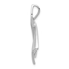 14k White Gold Polished Slide Fits up to 2mm Regular/6mm Fancy or Reversible Omega