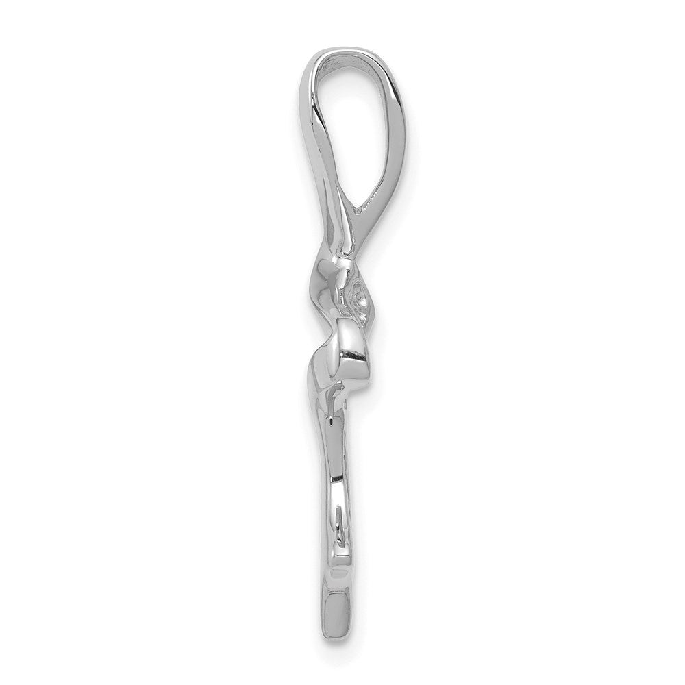 14k White Gold Polished Slide Fits up to 2mm Regular/6mm Fancy or Reversible Omega