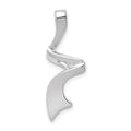 14k White Gold Polished Slide Fits up to 2mm Regular/6mm Fancy or Reversible Omega