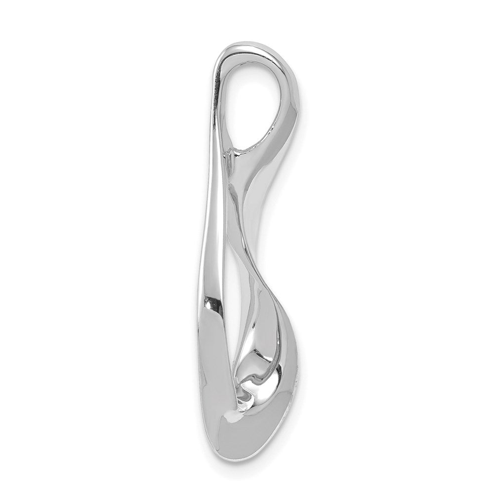 14k White Gold Polished Slide Fits up to 3mm Regular/6mm Fancy or Reversible Omega