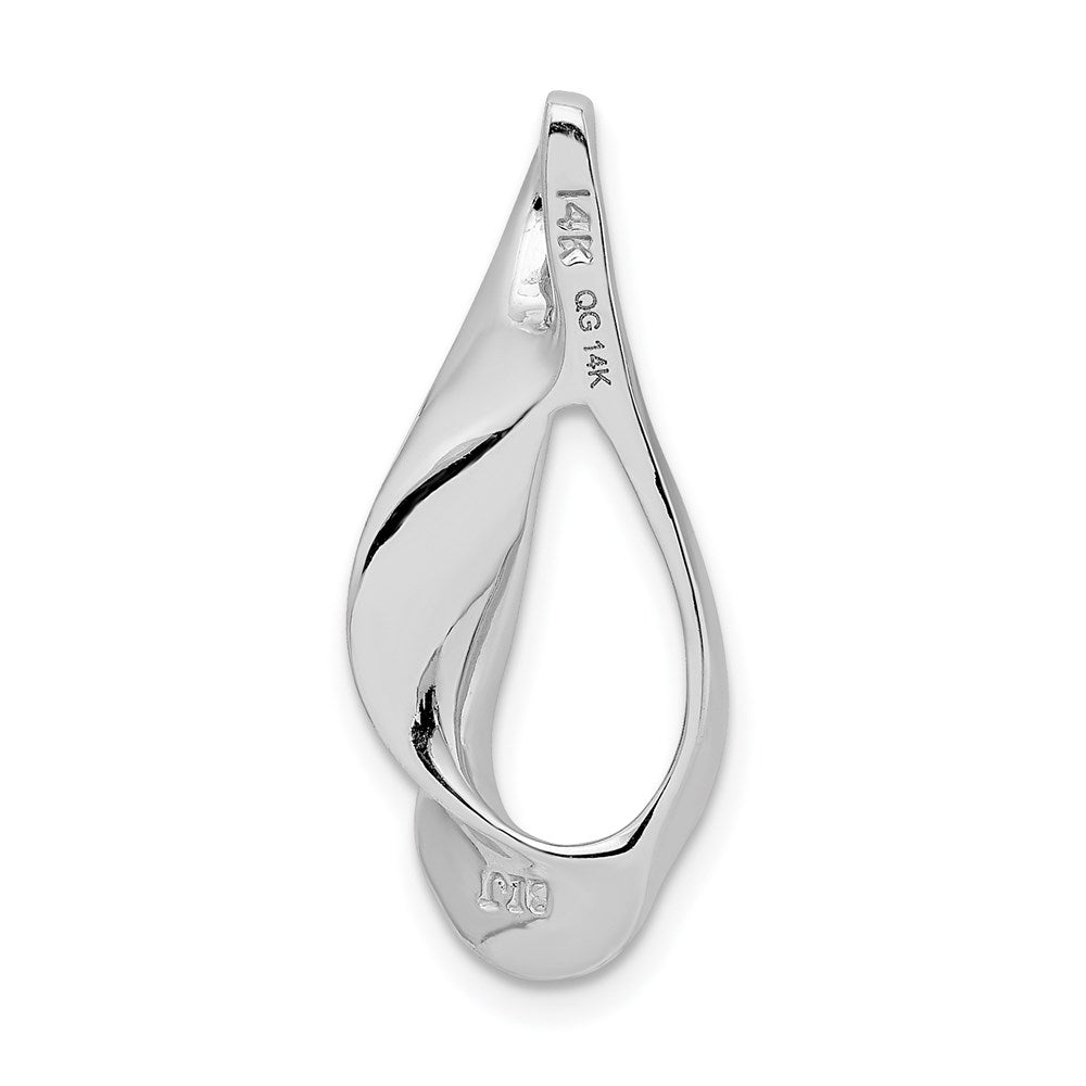14k White Gold Polished Slide Fits up to 3mm Regular/6mm Fancy or Reversible Omega
