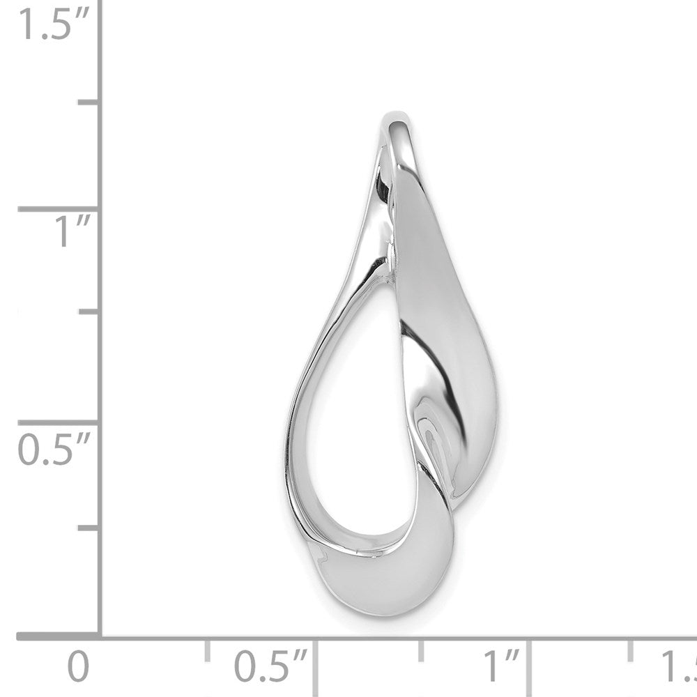 14k White Gold Polished Slide Fits up to 3mm Regular/6mm Fancy or Reversible Omega