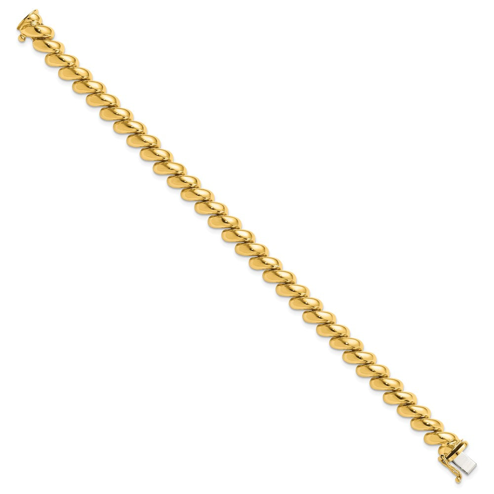 14k Polished 8mm 7 inch San Marco Bracelet
