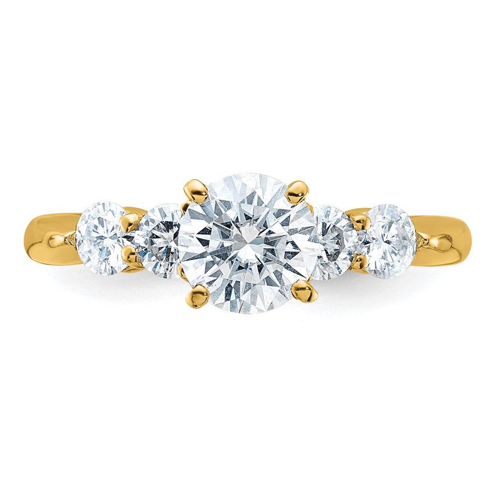 14k 1 5/8ct. D E F Pure Light Moissanite Engagement Ring