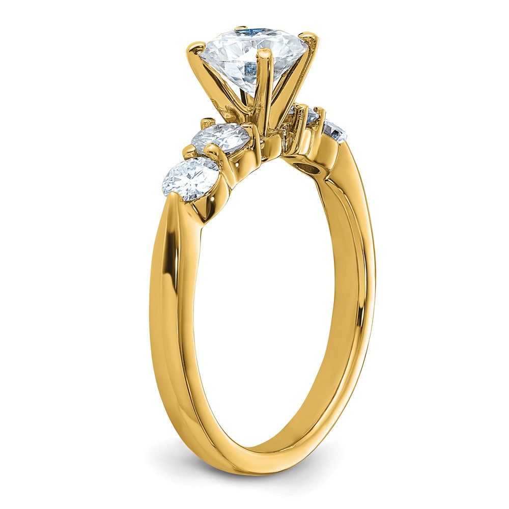 14k 1 5/8ct. D E F Pure Light Moissanite Engagement Ring