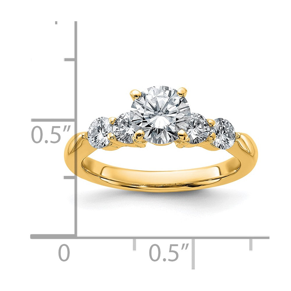 14k 1 5/8ct. D E F Pure Light Moissanite Engagement Ring