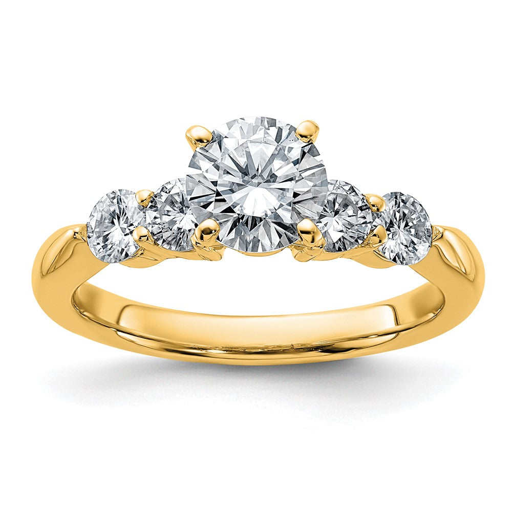 14k 1 5/8ct. D E F Pure Light Moissanite Engagement Ring