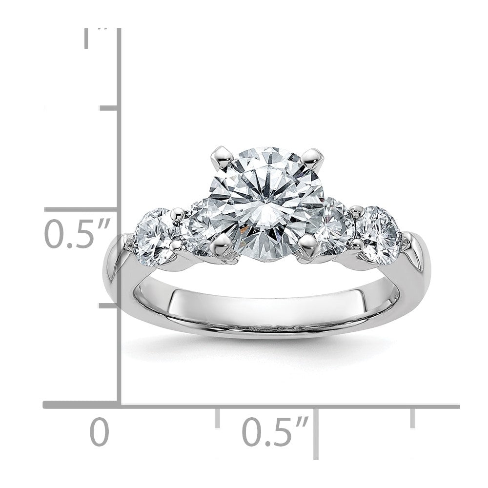 14kw 2 5/8ct. G H I True Light Moissanite Engagement Ring