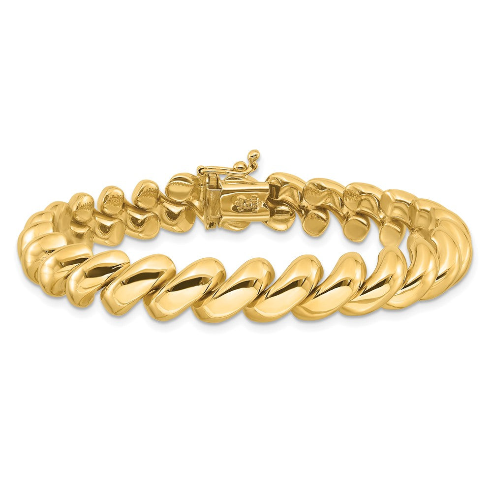 14k Polished 10mm 8 inch San Marco Bracelet
