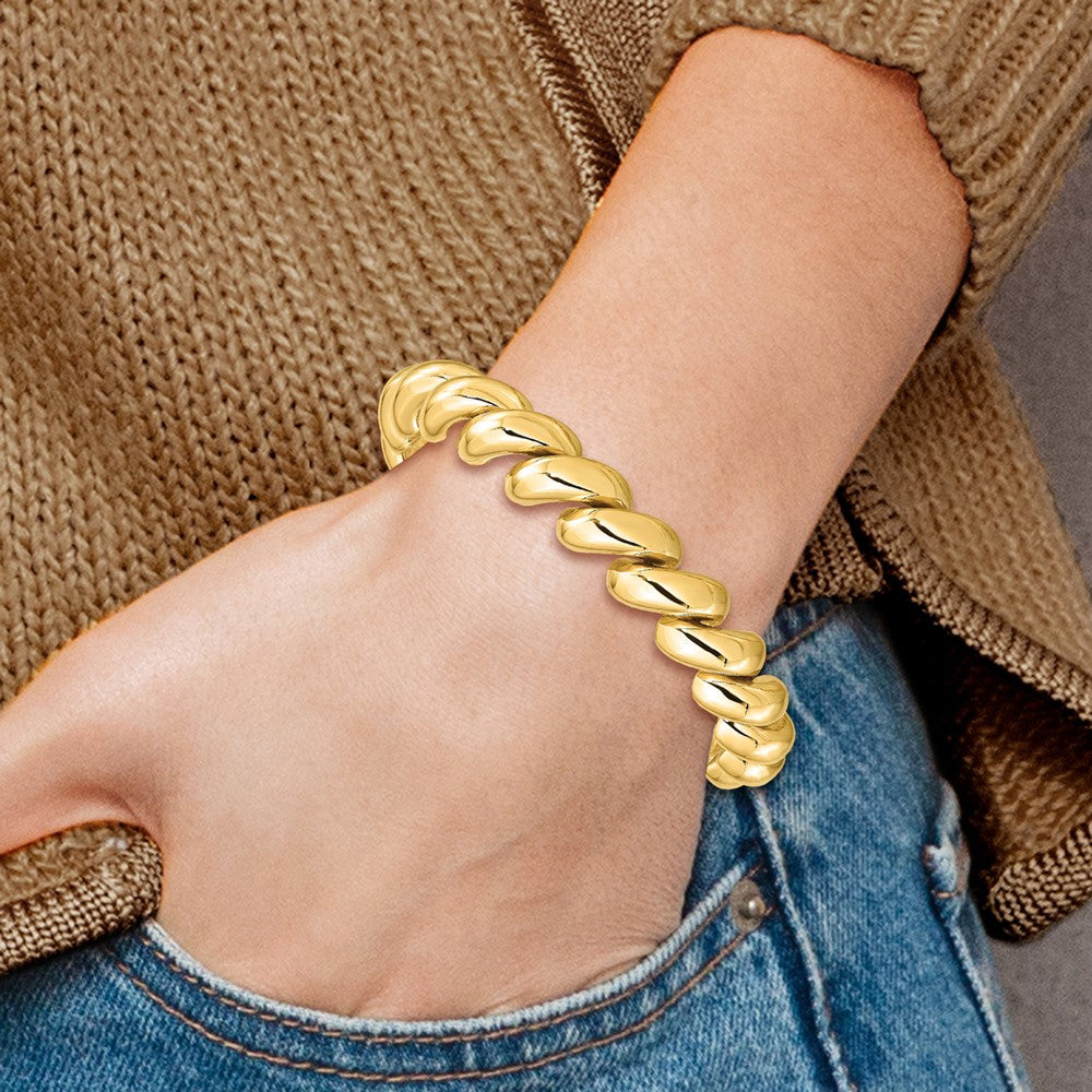 14k Polished 12mm 8 inch San Marco Bracelet