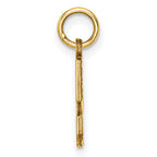 14k Small Brushed Diamond-cut Number 5 Charm