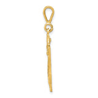 14k Small Brushed Diamond-cut Number 24 Charm