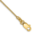 14K .8mm Round Snake with Lobster Clasp Anklet