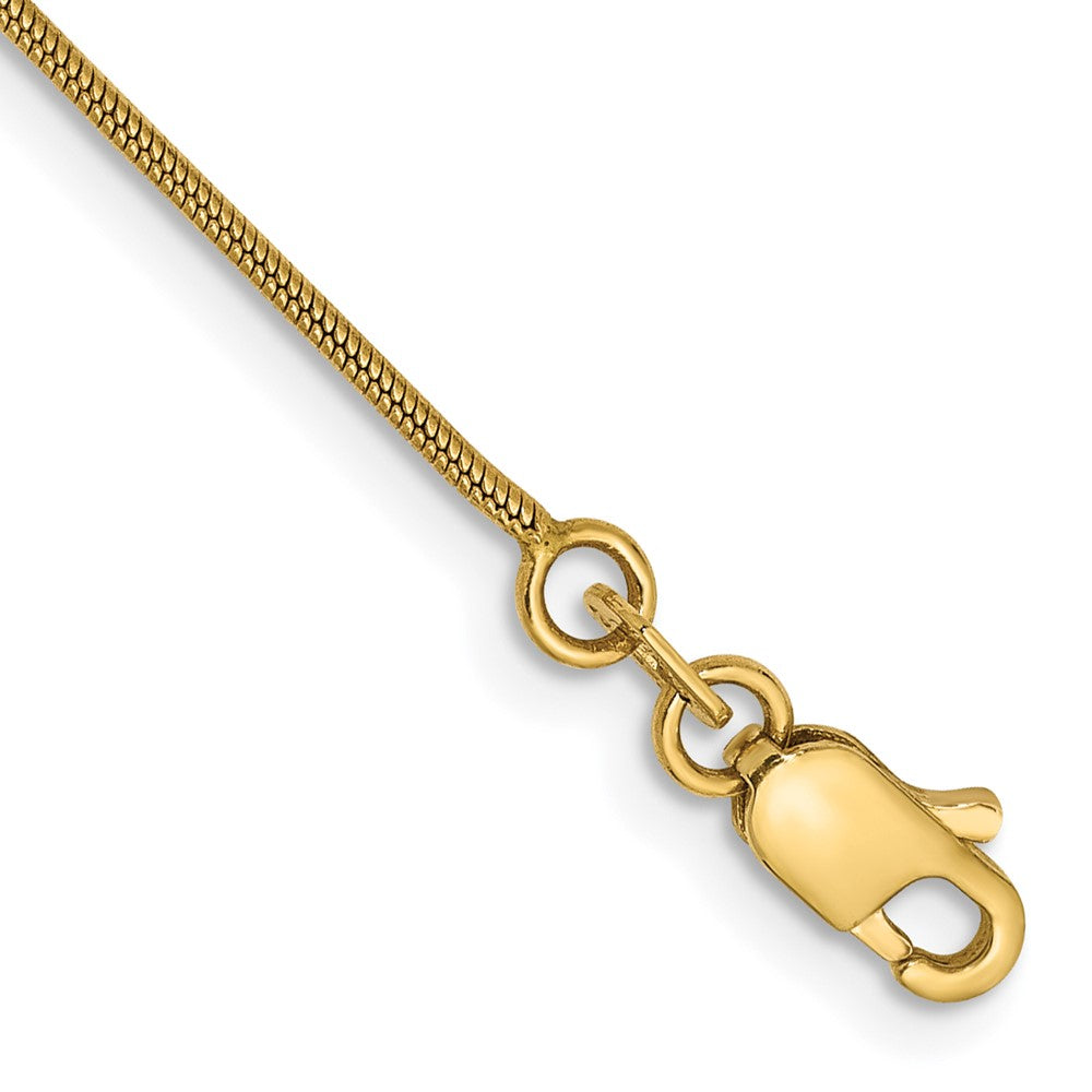 14K .9mm Round Snake with Lobster Clasp Bracelet