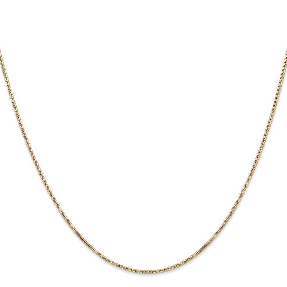 14K 1.4mm Round Snake Lobster Clasp Chain