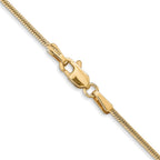 14K 1.4mm Round Snake Lobster Clasp Chain