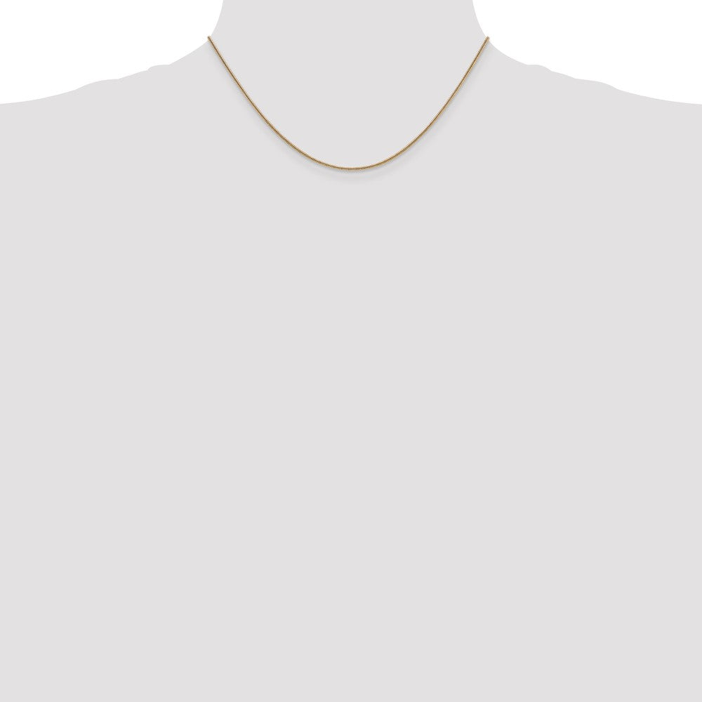 14K 1.4mm Round Snake Lobster Clasp Chain