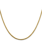 14K 1.85mm Round Snake Lobster Clasp Chain