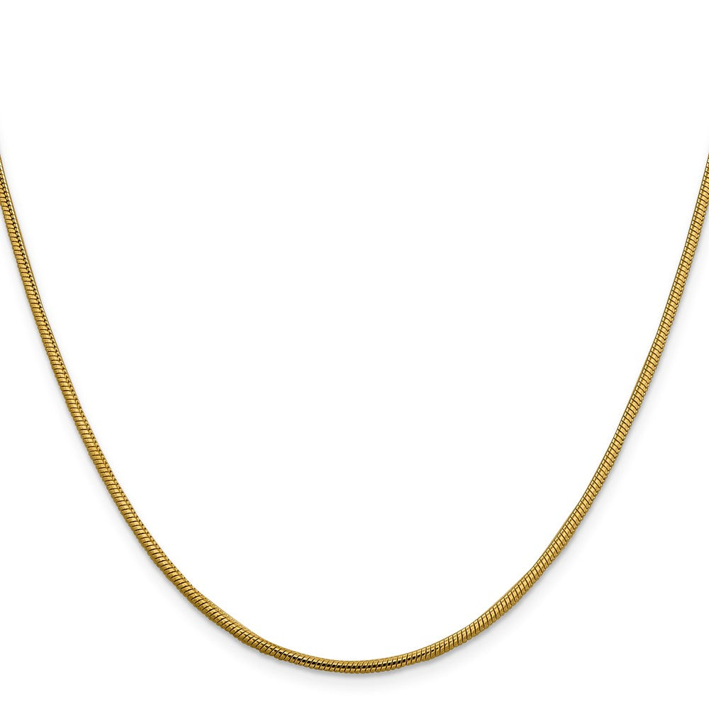 14K 1.85mm Round Snake Lobster Clasp Chain