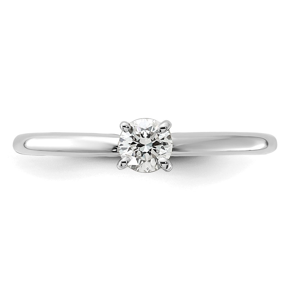 14K White Gold 1/4 carat Round VS/SI DEF Lab Grown Diamond Solitaire 4 Prong Engagement Ring