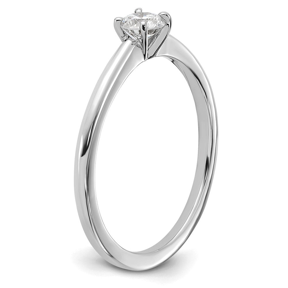 14K White Gold 1/4 carat Round VS/SI DEF Lab Grown Diamond Solitaire 4 Prong Engagement Ring