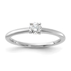 14K White Gold 1/4 carat Round VS/SI DEF Lab Grown Diamond Solitaire 4 Prong Engagement Ring