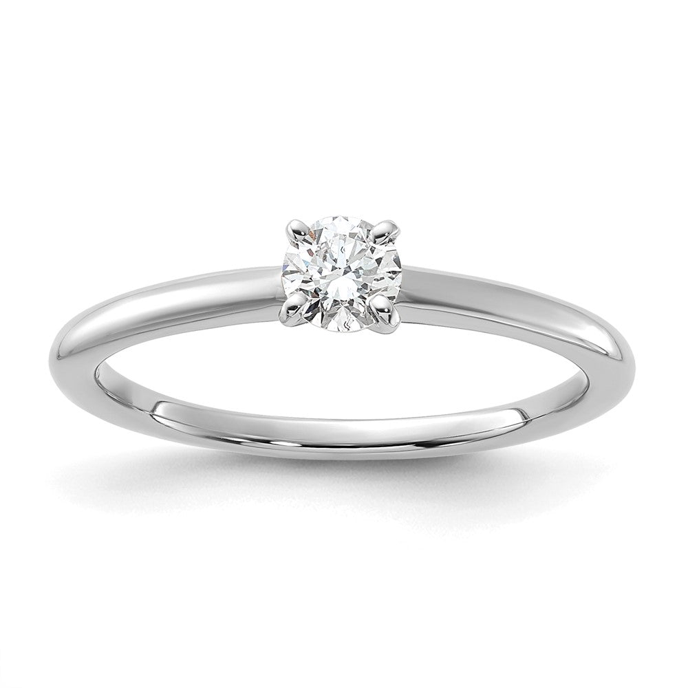 14K White Gold 1/4 carat Round VS/SI DEF Lab Grown Diamond Solitaire 4 Prong Engagement Ring