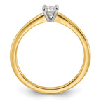 14K Two-Tone 1/4 carat Round VS/SI GH Lab Grown Diamond Solitaire 4 Prong Engagement Ring