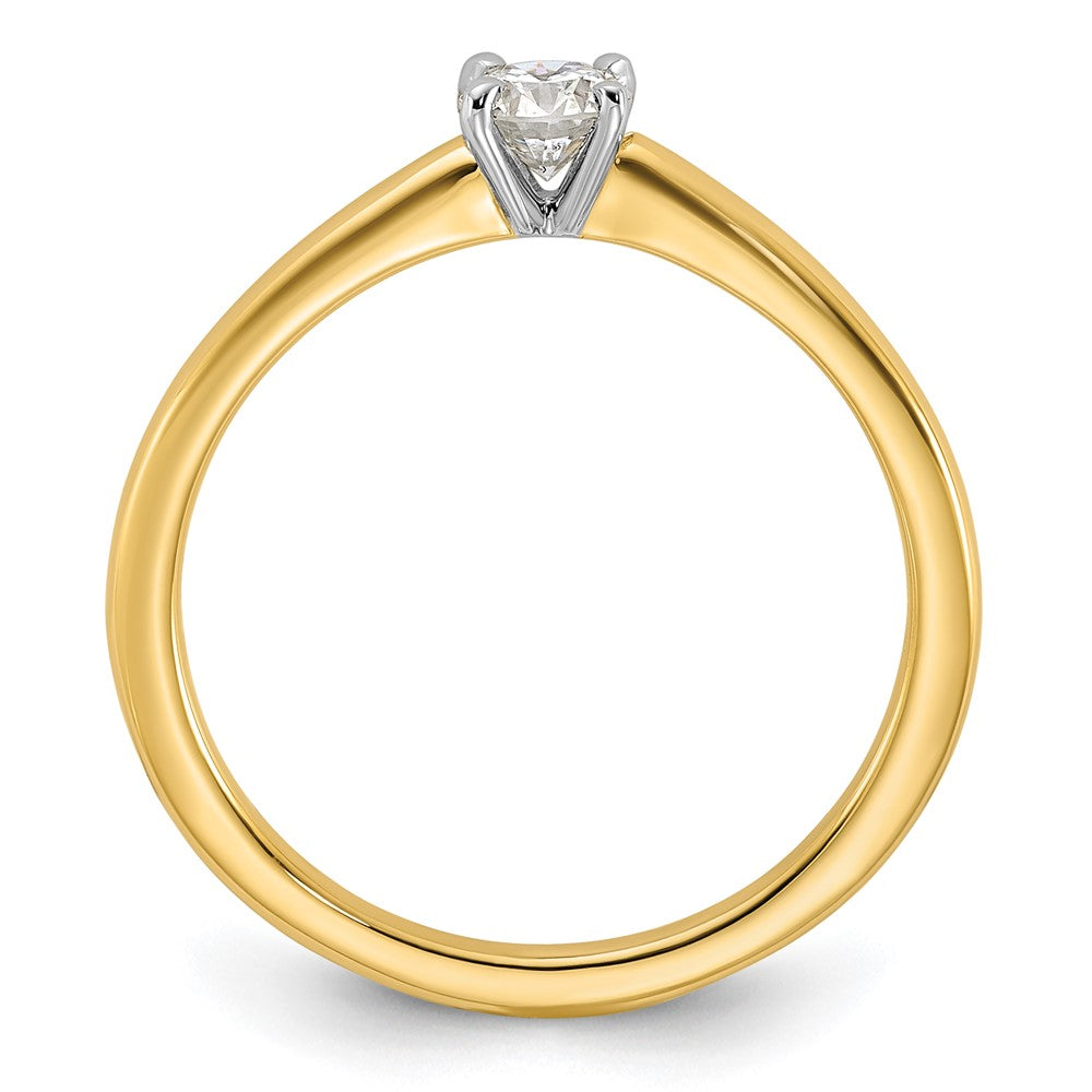 14K Two-Tone 1/4 carat Round VS/SI GH Lab Grown Diamond Solitaire 4 Prong Engagement Ring