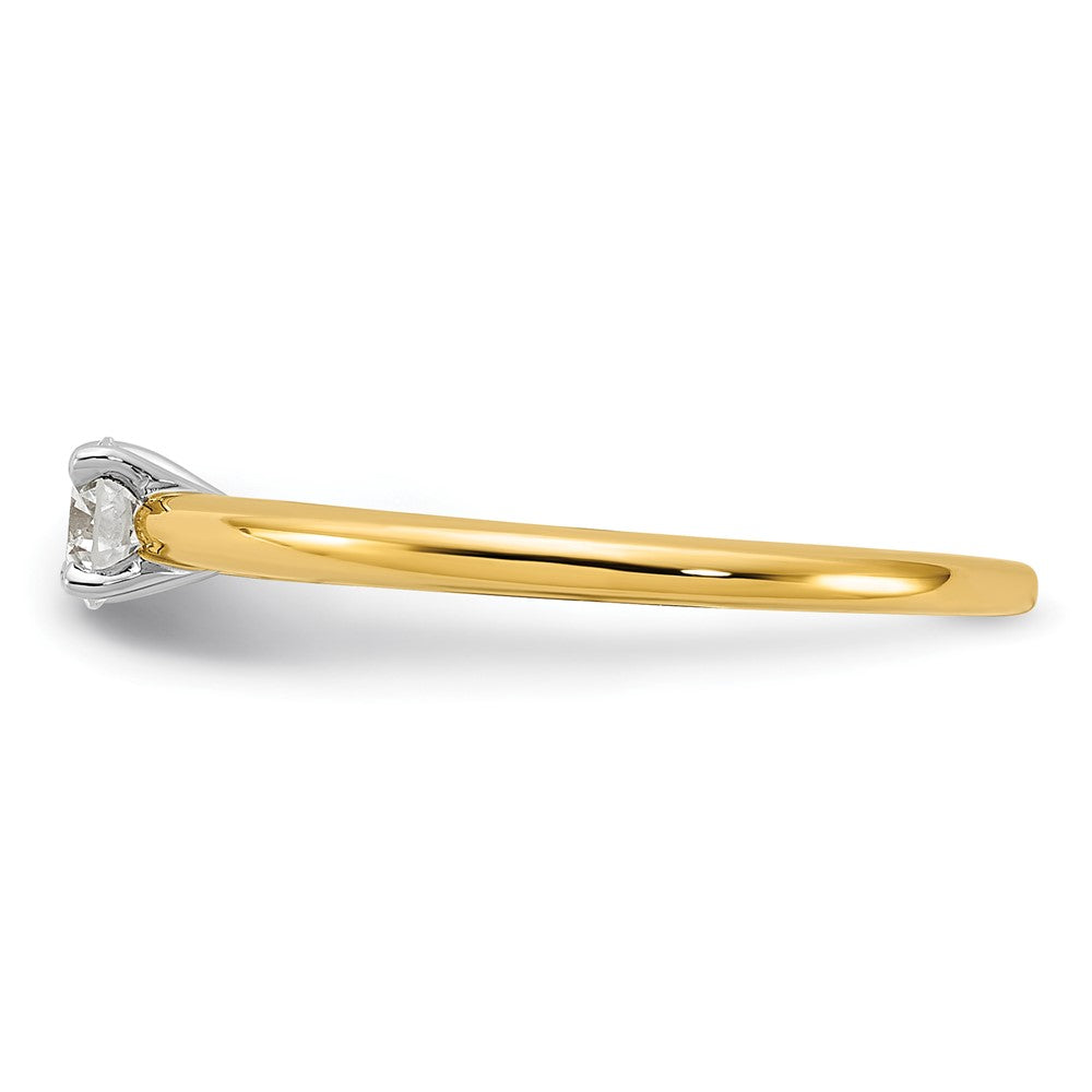 14K Two-Tone 1/4 carat Round VS/SI DEF Lab Grown Diamond Solitaire 4 Prong Engagement Ring