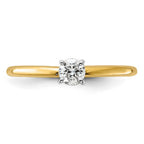 14K Two-Tone 1/4 carat Round VS/SI DEF Lab Grown Diamond Solitaire 4 Prong Engagement Ring