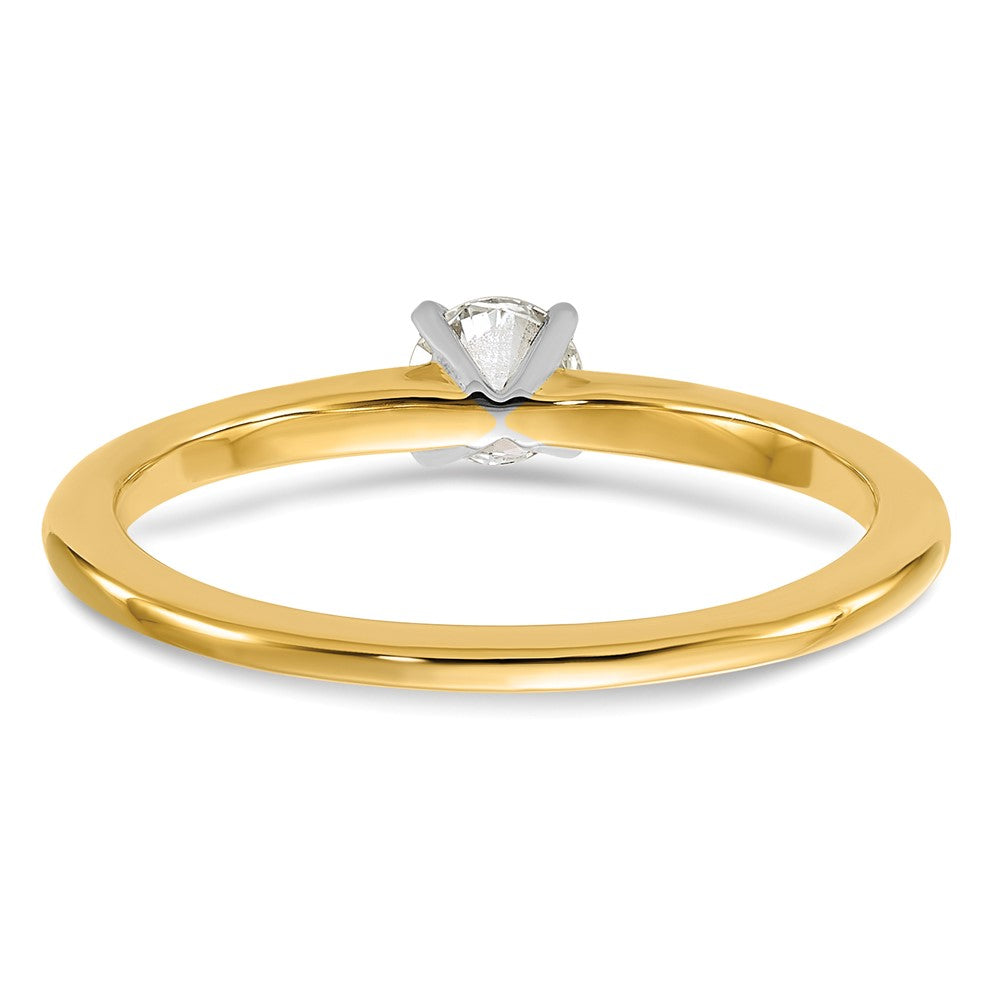 14K Two-Tone 1/4 carat Round VS/SI GH Lab Grown Diamond Solitaire 4 Prong Engagement Ring