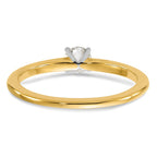 14K Two-Tone 1/4 carat Round VS/SI GH Lab Grown Diamond Solitaire 4 Prong Engagement Ring