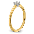 14K Two-Tone 1/4 carat Round VS/SI GH Lab Grown Diamond Solitaire 4 Prong Engagement Ring