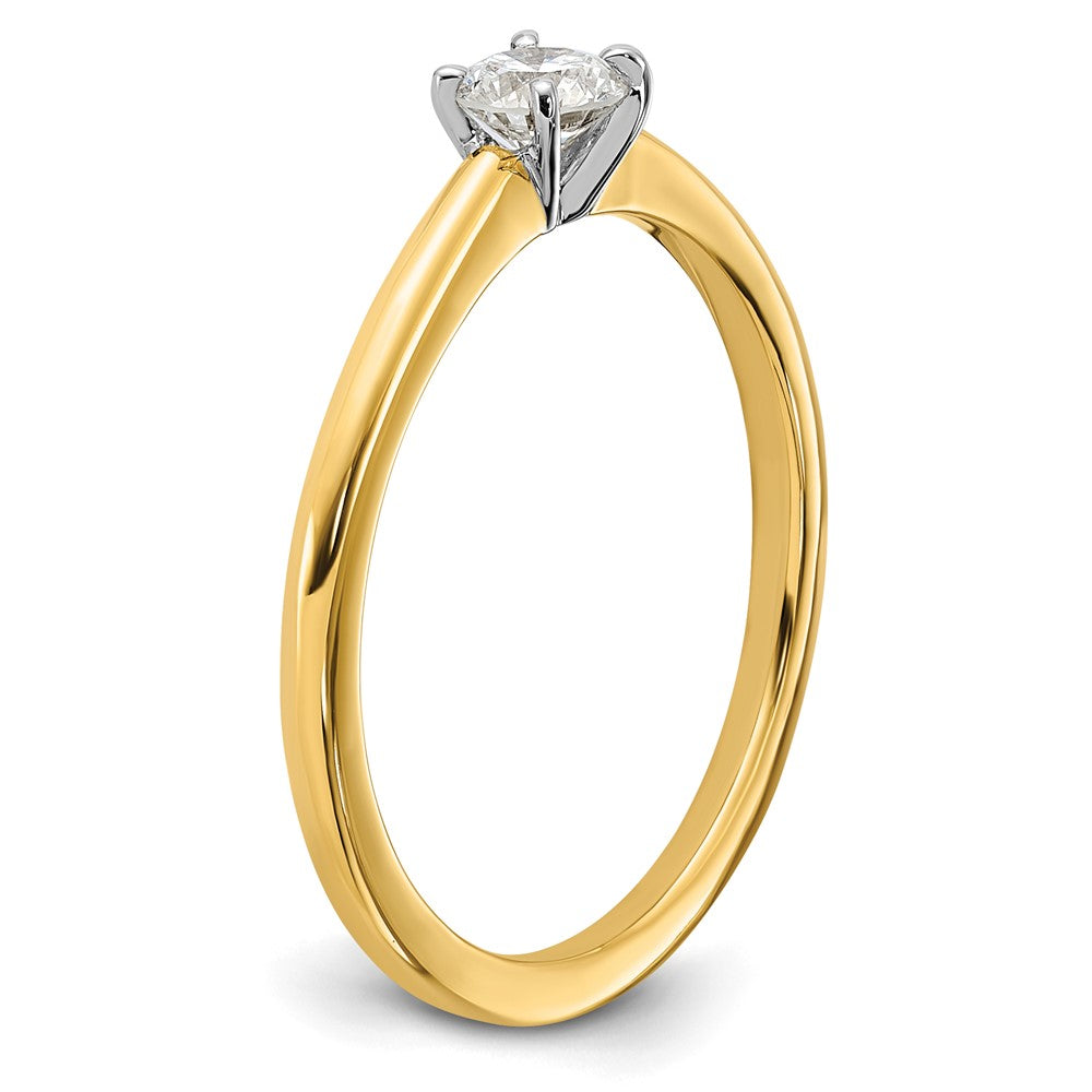 14K Two-Tone 1/4 carat Round VS/SI GH Lab Grown Diamond Solitaire 4 Prong Engagement Ring