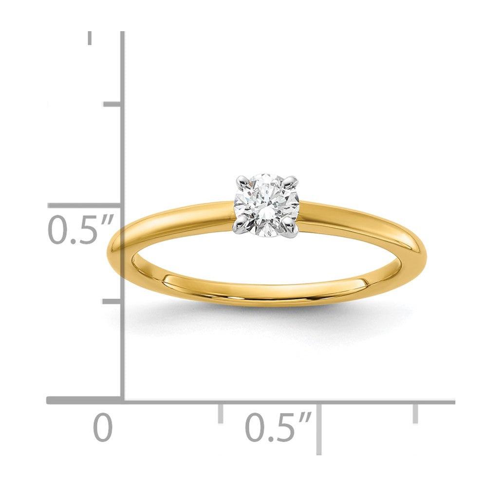 14K Two-Tone 1/4 carat Round VS/SI GH Lab Grown Diamond Solitaire 4 Prong Engagement Ring