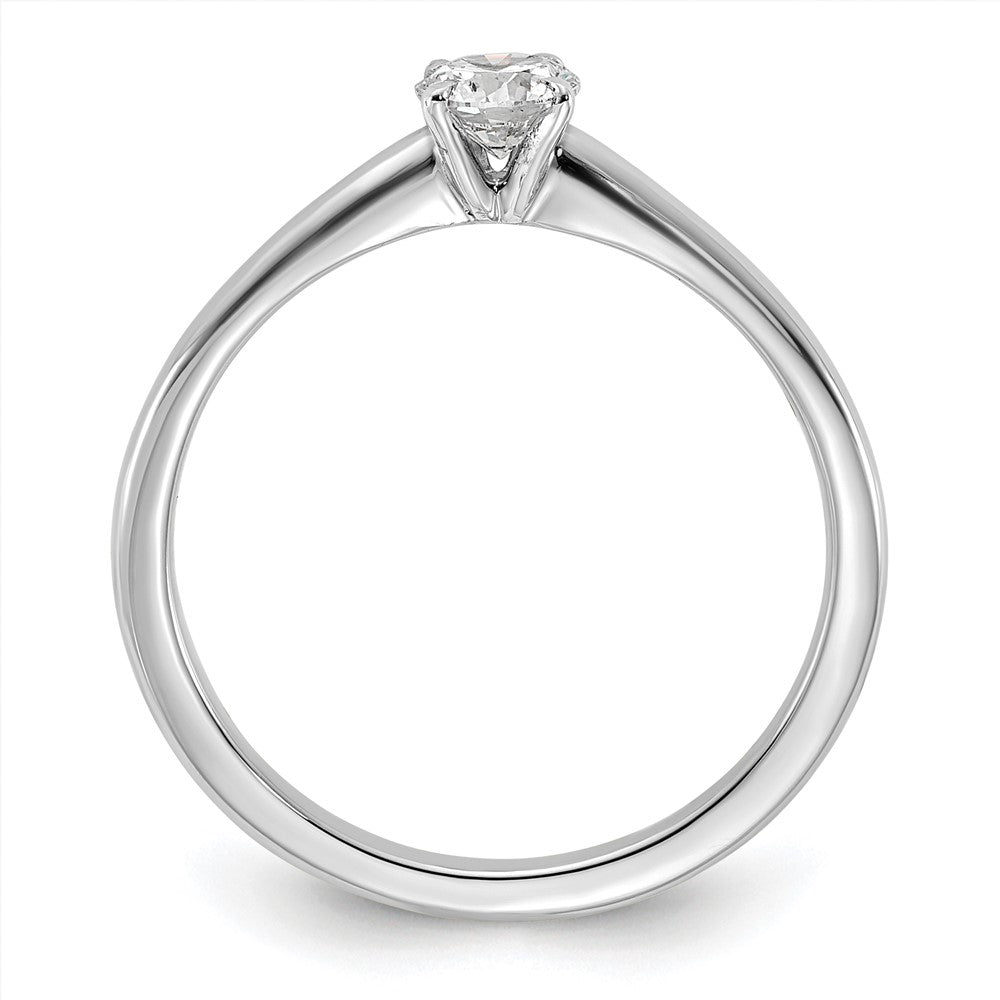14K White Gold 1/3 carat Round VS/SI GH Lab Grown Diamond Solitaire 4 Prong Engagement Ring