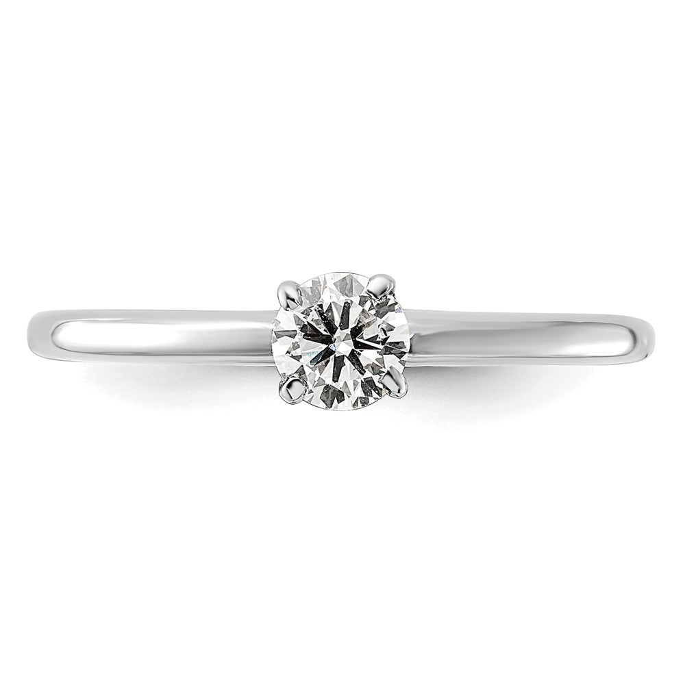 14K White Gold 1/3 carat Round VS/SI GH Lab Grown Diamond Solitaire 4 Prong Engagement Ring
