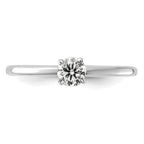 14K White Gold 1/3 carat Round VS/SI DEF Lab Grown Diamond Solitaire 4 Prong Engagement Ring