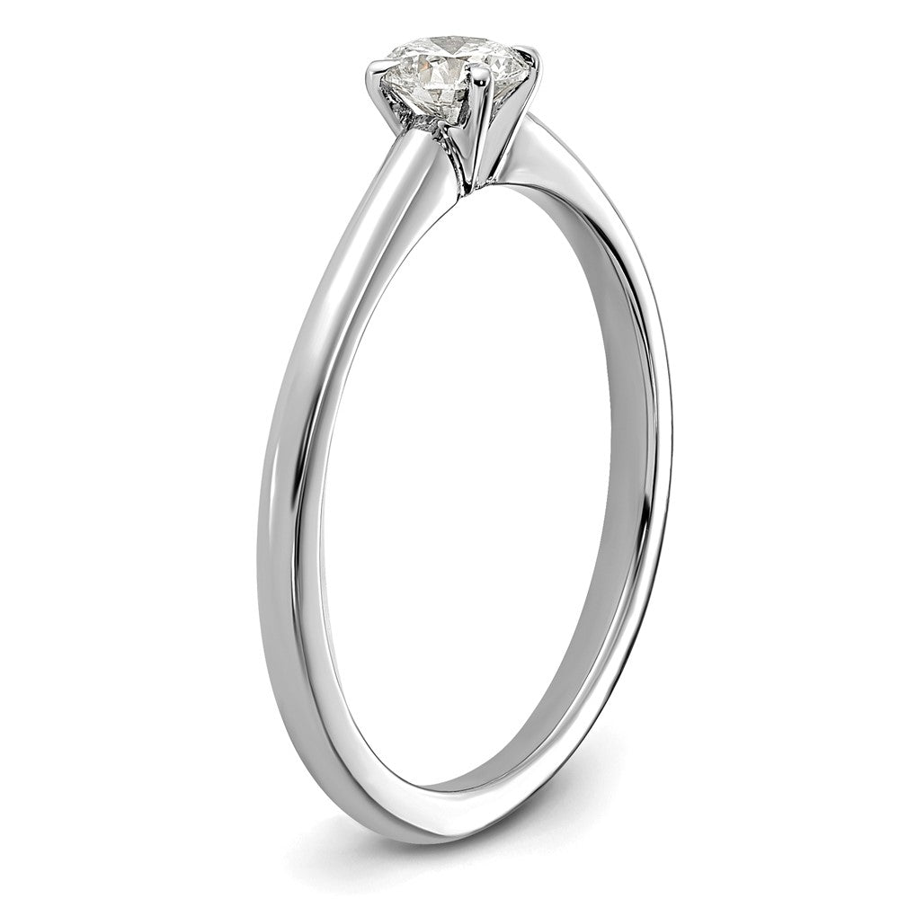 14K White Gold 1/3 carat Round VS/SI DEF Lab Grown Diamond Solitaire 4 Prong Engagement Ring