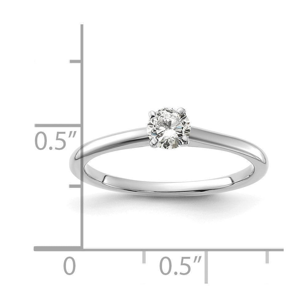14K White Gold 1/3 carat Round VS/SI GH Lab Grown Diamond Solitaire 4 Prong Engagement Ring