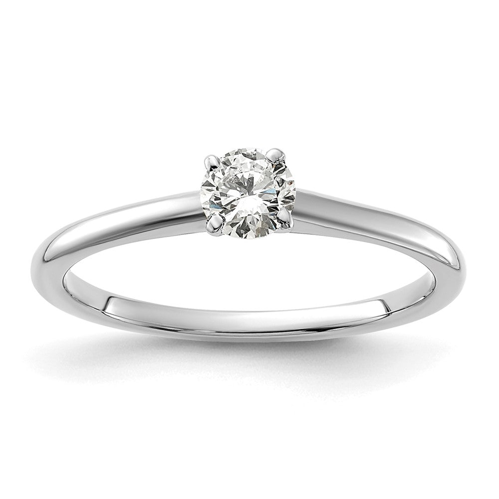 14K White Gold 1/3 carat Round VS/SI GH Lab Grown Diamond Solitaire 4 Prong Engagement Ring