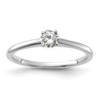 14K White Gold 1/3 carat Round VS/SI DEF Lab Grown Diamond Solitaire 4 Prong Engagement Ring