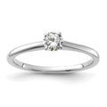 14K White Gold 1/3 carat Round VS/SI GH Lab Grown Diamond Solitaire 4 Prong Engagement Ring