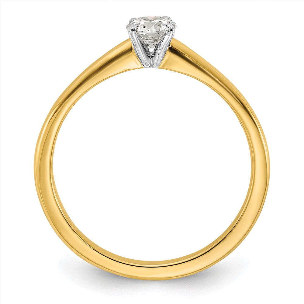 14K Two-Tone 1/3 carat Round VS/SI DEF Lab Grown Diamond Solitaire 4 Prong Engagement Ring