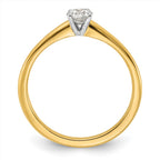 14K Two-Tone 1/3 carat Round VS/SI GH Lab Grown Diamond Solitaire 4 Prong Engagement Ring