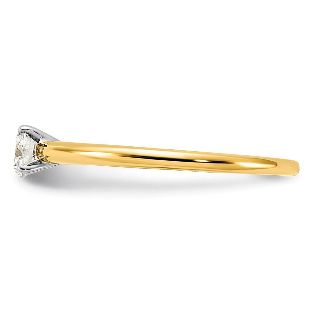 14K Two-Tone 1/3 carat Round VS/SI DEF Lab Grown Diamond Solitaire 4 Prong Engagement Ring